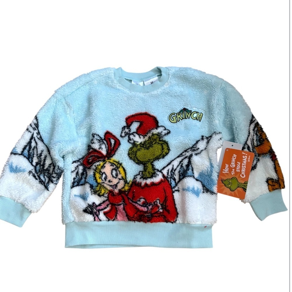 Grinch Fleece Sweatshirt NEW 3T Cindy Lou Who Kids Christmas Blue